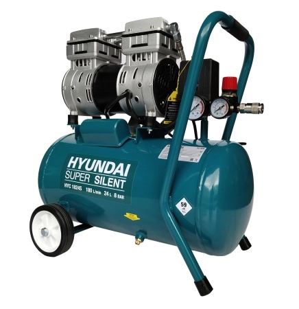 Компрессор HYUNDAI HYC 1824S поршневой, безмасляный, бесшумный.
