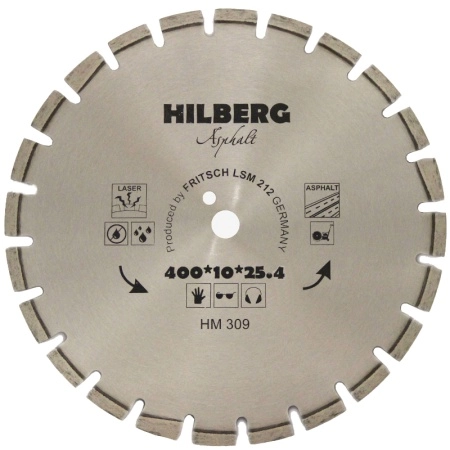 Диск алмазный HILBERG ASPHALT LASER 400 мм (сегментный, с защитным зубом)