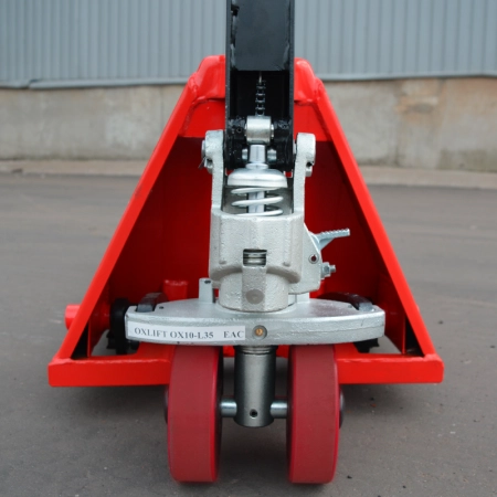 фото ручная гидравлическая тележка низкопрофильная oxlift ox10-l35 35 мм 1000 кг